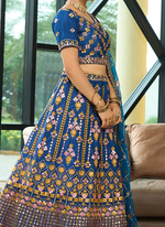 Thumbnail for Lehenga Mart Designer Wedding Lehenga Choli For Women - Blue - Distacart