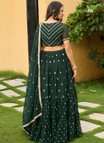 Thumbnail for Lehenga Mart Designer Wedding Lehenga Choli For Women - Green - Distacart
