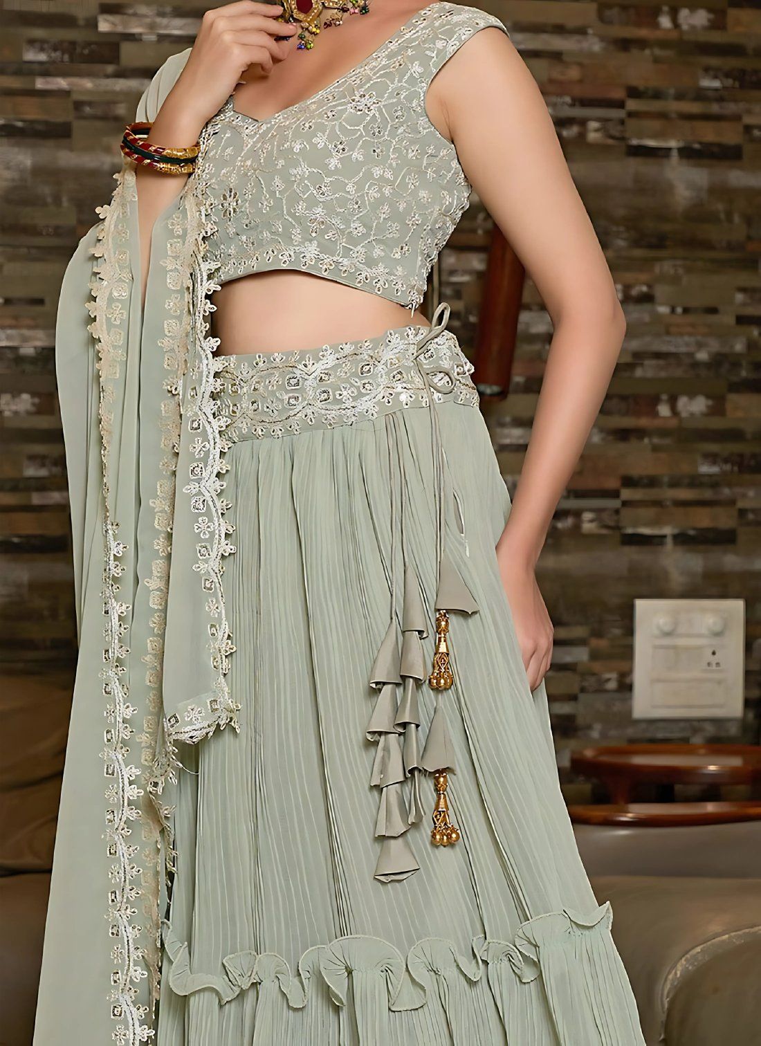 Lehenga Mart Designer Wedding Lehenga Choli For Women - Grey - Distacart