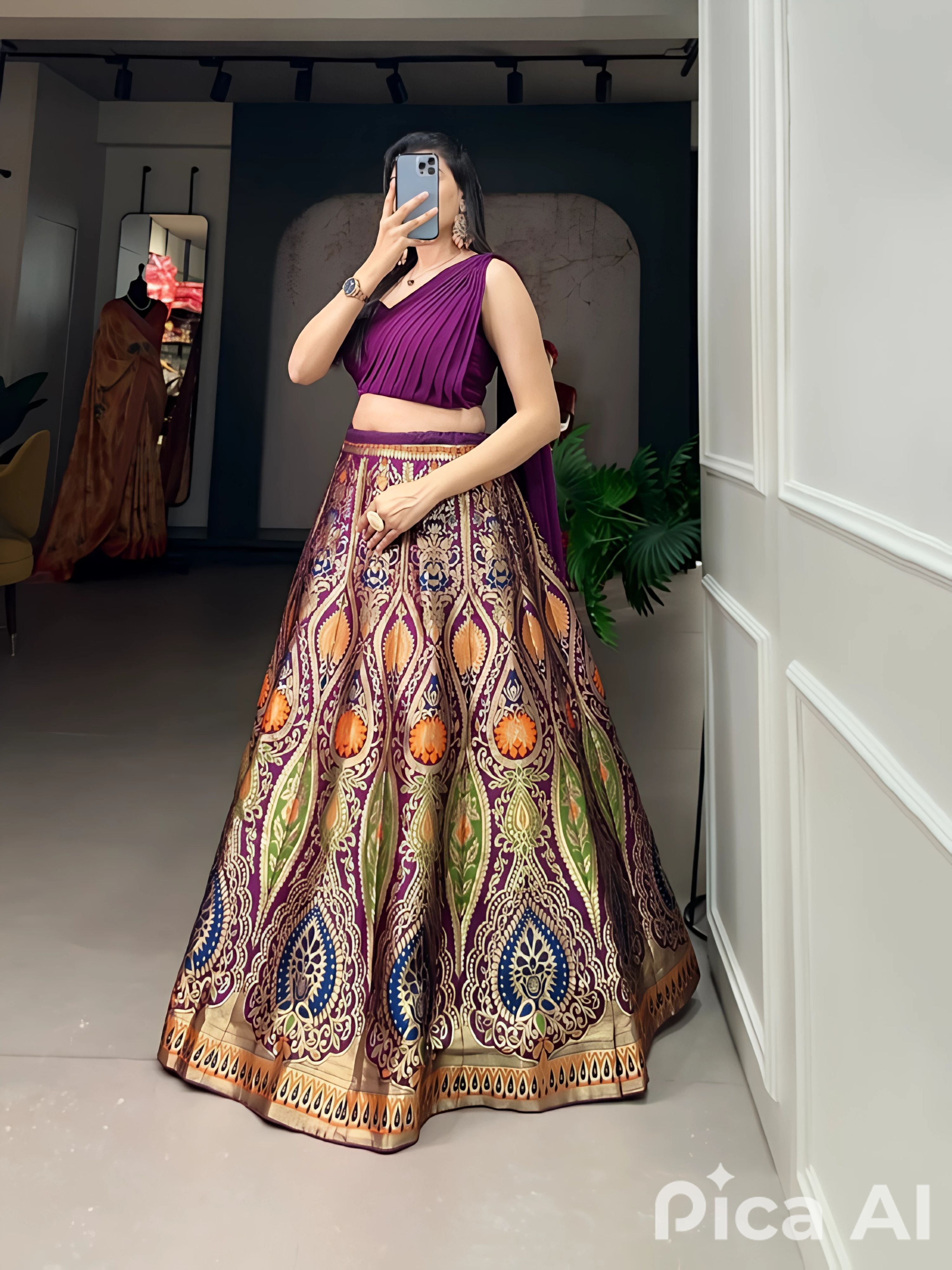 Lehenga Mart Designer Wedding Lehenga Choli For Women - Purple - Distacart