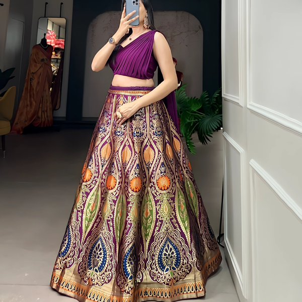 Lehenga Mart Designer Wedding Lehenga Choli For Women - Purple - Distacart