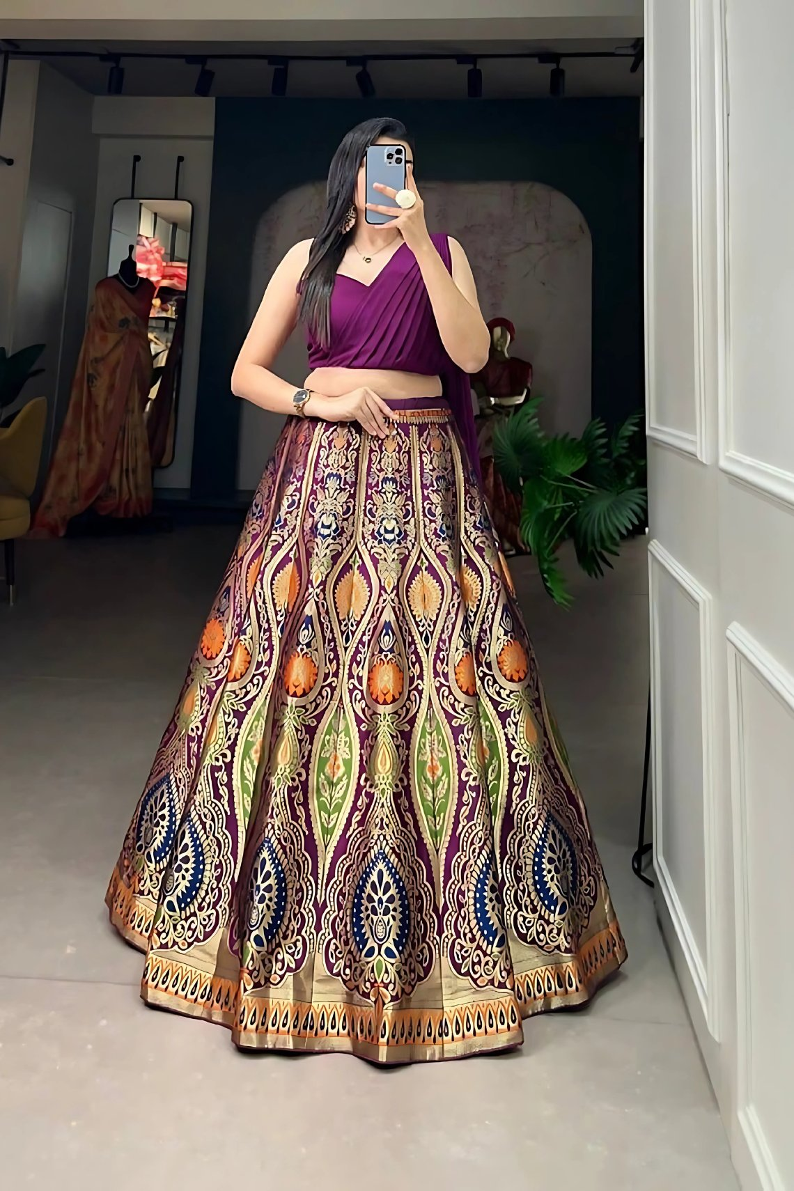Lehenga Mart Designer Wedding Lehenga Choli For Women - Purple - Distacart