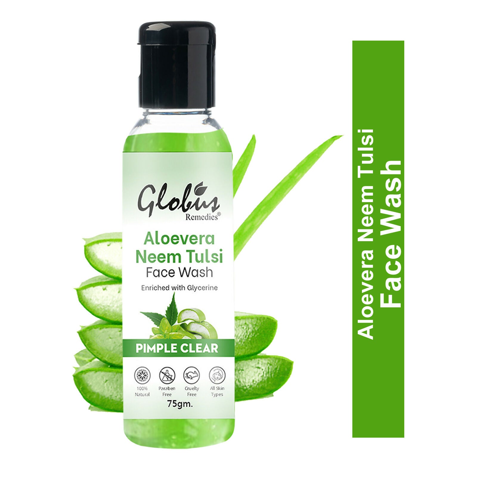Globus Remedies Aloe vera Neem Tulsi Enriched With Glycerin & Oil Control Formula