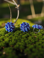 Thumbnail for Inhanns Rangmani Crystal Duo – Adjustable Ring + Statement Earrings Set - Blue - Distacart