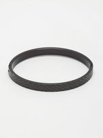 Thumbnail for NVR Men's Black Rhodium-Plated Stainless Steel Kada Bracelet - Distacart