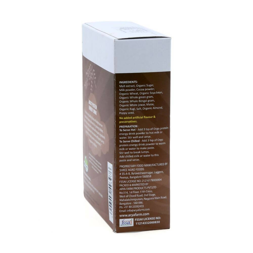 Arya Farm Protein Energy Drink-Chocolate - Distacart