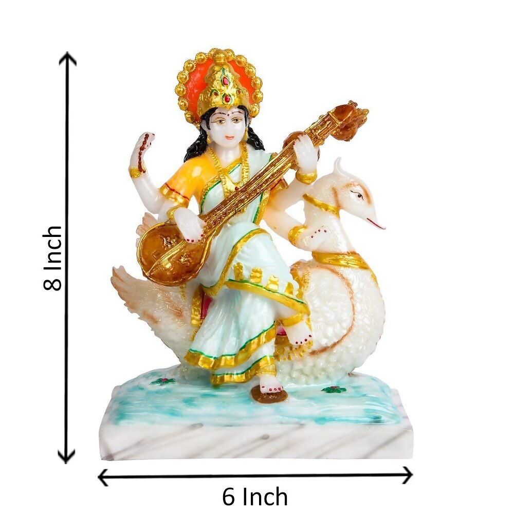 Divine Gifts Marble Dust Goddess Saraswati Idol - Distacart