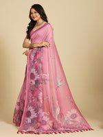 Thumbnail for Aastha Fashion Pink Chanderi Cotton Silk Printed Saree - Distacart