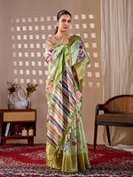 Thumbnail for Aastha Fashion Green Soft Lichi Silk Printed Saree - Distacart