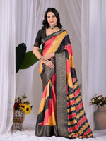 Thumbnail for Aastha Fashion Multi Soft Lichi Silk Printed Saree - Distacart