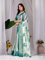 Thumbnail for Aastha Fashion Multi Soft Lichi Silk Printed Saree - Distacart