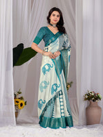 Thumbnail for Aastha Fashion Multi Soft Lichi Silk Printed Saree - Distacart