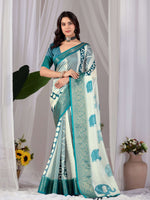 Thumbnail for Aastha Fashion Multi Soft Lichi Silk Printed Saree - Distacart