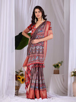 Thumbnail for Aastha Fashion Light Brown Soft Lichi Silk Printed Saree - Distacart