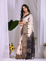 Thumbnail for Aastha Fashion Cream Soft Lichi Silk Printed Saree - Distacart