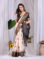 Thumbnail for Aastha Fashion Cream Soft Lichi Silk Printed Saree - Distacart