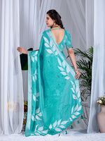 Thumbnail for Aastha Fashion See Green Soft Linen Cotton Printed Saree - Distacart