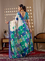 Thumbnail for Aastha Fashion Cream Soft Linen Cotton Printed Saree - Distacart