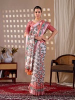Thumbnail for Aastha Fashion Multi Soft Linen Cotton Printed Saree - Distacart