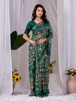 Thumbnail for Aastha Fashion Green Monsoon Printed Saree - Distacart