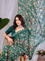 Thumbnail for Aastha Fashion Green Monsoon Printed Saree - Distacart