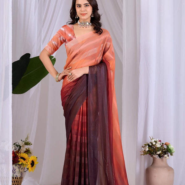 Aastha Fashion Multi Monsoon Printed Saree - Distacart