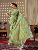 Thumbnail for Aastha Fashion Pista Monsoon Printed Saree - Distacart