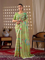 Thumbnail for Aastha Fashion Pista Monsoon Printed Saree - Distacart