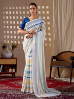 Thumbnail for Aastha Fashion White Monsoon Printed Saree - Distacart