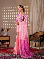 Thumbnail for Aastha Fashion Pink Monsoon Printed Saree - Distacart