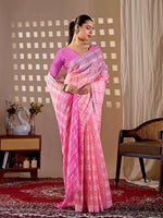 Thumbnail for Aastha Fashion Pink Monsoon Printed Saree - Distacart