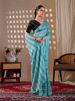 Thumbnail for Aastha Fashion See Green Monsoon Printed Saree - Distacart