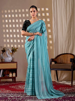 Thumbnail for Aastha Fashion See Green Monsoon Printed Saree - Distacart