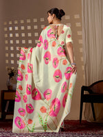 Thumbnail for Aastha Fashion Pista Soft Satin Georgette Printed Saree - Distacart