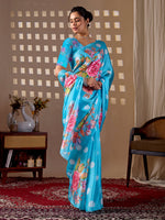 Thumbnail for Aastha Fashion Sky Soft Satin Georgette Printed Saree - Distacart