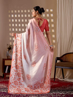 Thumbnail for Aastha Fashion Peach Soft Satin Georgette Printed Saree - Distacart