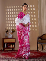 Thumbnail for Aastha Fashion White Soft Satin Georgette Printed Saree - Distacart