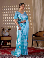 Thumbnail for Aastha Fashion Sky Soft Satin Georgette Printed Saree - Distacart