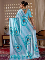 Thumbnail for Aastha Fashion Sky Soft Satin Georgette Printed Saree - Distacart