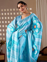 Thumbnail for Aastha Fashion Sky Soft Satin Georgette Printed Saree - Distacart