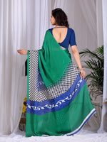 Thumbnail for Aastha Fashion Green Soft Satin Georgette Printed Saree - Distacart
