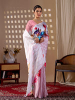 Thumbnail for Aastha Fashion Peach Soft Satin Georgette Printed Saree - Distacart