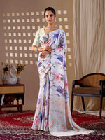 Thumbnail for Aastha Fashion Multi Soft Satin Georgette Printed Saree - Distacart