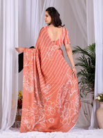 Thumbnail for Aastha Fashion Rust Soft Satin Georgette Printed Saree - Distacart