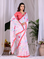 Thumbnail for Aastha Fashion Pink Soft Satin Georgette Printed Saree - Distacart