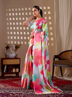 Thumbnail for Aastha Fashion Multi Soft Satin Georgette Printed Saree - Distacart