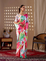 Thumbnail for Aastha Fashion Multi Soft Satin Georgette Printed Saree - Distacart