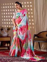 Thumbnail for Aastha Fashion Multi Soft Satin Georgette Printed Saree - Distacart