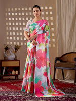Thumbnail for Aastha Fashion Multi Soft Satin Georgette Printed Saree - Distacart