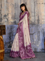 Thumbnail for Aastha Fashion Purple Munga Cotton Printed Saree - Distacart